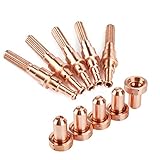 Generic Plasmaschneiderspitzen, 5pcs 9-8215 Elektrode 5pcs 9-8207 Düsenspitzen Plasmaschneider Schweißer Combo Plasmaschneider Zubehör Plasmagrap für Wärmeleitdynamik SL60/100 -Torch