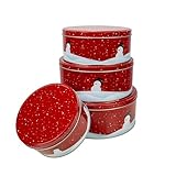INSPINOVIA Keksdosen 4er Set | Ideal für Weihnachtsplätzchen & andere Leckereien | 4 Größen im Set | Extra große Gebäck- & Aufbewahrungsdosen in bezaubernden Designs (Schneemann)