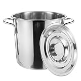 Edelstahl-Kochtopf mit Deckel – Induktionskompatibler Suppen- und Suppentopf, verdicktes Dampfgarer Kochgeschirr für private und gewerbliche Küchen, leicht zu reinigen