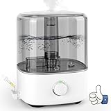 Carastek Luftbefeuchter für Schlafzimmer 5L Top-Füllung Luftbefeuchter 28dB Ultraleise Ultraschall Luftbefeuchter Zuhause Ultraschall mit 360°Drehbarer Düse für Baby Pflanzen automatische Abschaltung