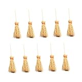 BESPORTBLE 10 Stück Teiliges Mini Besen aus Hochwertigem Material Realistische Puppenhaus Deko Handliche Miniaturbesen für Geeignet als Desktop und Garten Mikrolandschaftsaccessoire