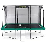 Jumpking 8ft x 12ft Rechteckige Trampolin mit Sicherheit Gehäuse Netz & Leiter ❘ Outdoor-Garten-Trampolin für Erwachsene & Kinder | Tri-Layer Rohr Sockel
