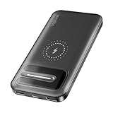 LogiLink PA0343RF - Powerbank mit 10.000 mAh, kabelloses Laden oder per Kabel, Schnelladefunktion, mit 7-Fach Schutz