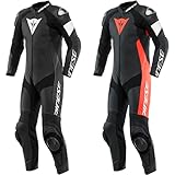 Dainese Tosa 1-Teiler Perforierte Motorrad Lederkombi Schwarz/Rot/Weiß 44