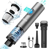 abask Handstaubsauger Akku - 21000Pa 4-in-1 Kabellos Akku Staubsauger, Stark Saugkraft & Wiederaufladbarer Handsauger, Mini Autostaubsauger mit LED-Licht für Auto, Haus, Büro, Tierhaare, Car