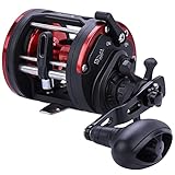 Sougayilang Trolling Reel Level Wind Conventional Reel Graphit Body Fishing Reel, Durable Stainless-Steel, Large Line Capacity-30L