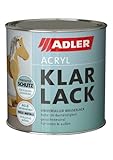 ADLER Acryl Klarlack Matt 125 ml - Acryllack mit Grundierwirkung, Grund- und Decklack für innen und außen - Wetterfester Lack für Holz, Metall & Kunststoff