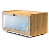 AINILE Bambus Brotkasten Holz Brotkästen - Brotbox zur Brotaufbewahrung Stylischer Bread box 40 x 25 x 20 CM