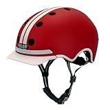 Melon Fahrradhelm E-Series »GT« für Damen & Herren | sicherer Cityhelm mit Beleuchtung | Front- und Rücklicht | M-L (52-58 cm) | rot