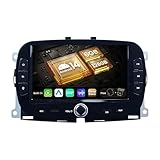 SXAUTO - 6G+128G - Android 14 IPS Autoradio für FIAT 500/500C/500S/500E (2016-2019) - Eingebaut Carplay/Android Auto/DSP - LED Kamera + MIC - DAB Lenkradsteuerung Fast-Boot 360-CAM WiFi - 2 Din 7 Zoll