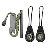 KQOZG Feuerstahl Outdoor Survival mit extra starkem Paracord - Feuerstarter extrem langlebig