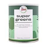 for you super greens | Über 20 Superfoods wie Weizengras,Gerstengras, Spirulina & Moringa | 10 Vitamine, 8 Mineralstoffe & Spurenelemente | Green Smoothie Shake - 300g Pulver - 30 Portionen