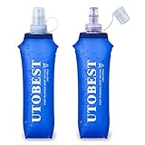 UTOBEST Flexible Trinkflasche Faltbare laufende Faltbare Wasserflaschen der weichen Flasche mit Stroh 600ml / 500ml / 350ml / 250ml BPA PVC geben frei (250ml-2 Stück)