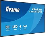 iiyama Prolite LH5064UHS-B1AG 125.8cm 50' Digital Signage Display IPS LED Panel 4K UHD HDMI USB-C USB2.0 RS-232c RJ45 Android 14 OS iiSignage² WiFi Mediaplayer 24/7 AntiGlare schwarz