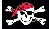 One Eyed Jack Flagge, 90 x 60 cm, Piratenschädel, gekreuzte Knochen FlagSuperstore