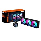 GIGABYTE AORUS WATERFORCE II 360 AIO Flüssigkeits-CPU-Kühler - 3x120mm ARGB-Lüfter, Schiebe-in-Verriegelungsmechanismus, DAISY-CHAIN, kompatibel mit Intel LGA 1851 und AMD AM5