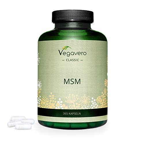MSM Kapseln Vegavero ® | 365 Kapseln | 2000 mg rein Methylsulfonylmethan | Hochdosiert | Vegan & Ohne Zusatzstoffe