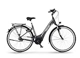 Fischer E-Bike City, CITA 5.0i Elektrofahrrad für Damen und Herren, RH 44 cm, Mittelmotor 50 Nm, 36 V Akku im Rahmen, schiefergrau matt, 28 Zoll