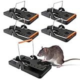 Hinrichs Rattenfallen 5 Stück - Wiederverwendbare Schlagfallen - Ratten Fallen - Hygienische Rattenschlagfalle - Falle für Haus & Garten - Rattenbekämpfung - Schlagfalle Ratte - Rattenfalle groß
