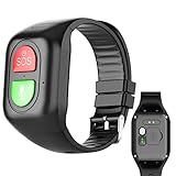 Weyot Notfallarmband Senioren mit Sturzserkennung SOS Armband Senioren Notruf mit Notruf-Knopf & GPS-Ortung für EIN Sicheres Gefühl I per App mit der Familie verbunden,Black