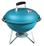 IWENZHKPA Holzkohlegrill Tragbarer Holzkohlegrill Outdoor BBQ Grill Rostfreier Runder Kleiner Grillofen Camping Grill(Blue)