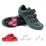Herren Peloton Fahrradschuhe - 2 & 3 Bolt Look Delta Cleat Spin Bike Schuhe - Kompatibel mit SPD Clips - Perfekt für Indoor & Outdoor Rennrad Grün Größe 44