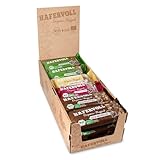 HAFERVOLL Organic Mixbox, 4 Flapjack-Sorten, 18 x 60g Bio-Müsliriegel, Bio-zertifiziert, Cacoa Nib & Hazelnut, Berry & Cashew, Chia & Pistachio, Banana & Brazil Nut