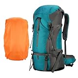 Raxove Campingrucksack – Arbeitsschutzrucksack 70 Liter | wasserdichter Trekkingrucksack mit Aufhängung mit verstellbaren Schultergurten, atmungsaktiver Campingrucksack zum Klettern auf Reisen, grün
