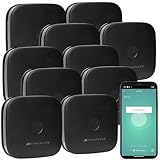 VisorTech Rauchmelder Design: 10er-Set kompakte WLAN-Design-Rauchwarnmelder, weltweite App, schwarz (Rauchmelder-Set Funk, Brand-Alarmsysteme)