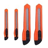 4 Stück Cuttermesser 9mm/18mm,mit automatischer Verriegelung, für präzises Schneiden, Silber