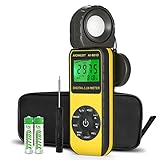 AIOMEST luxmeter, AI-881D Digitales Lichtmessgerät/Messlichter 0,01~40,000 Lux, Belichtungsmesser für LED Pflanzenwachstum Licht, Indoor Outdoor Lights, Par Meter mit 270°Rotatable Detektor