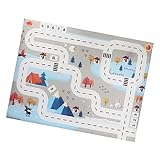 PartyKindom Spielmatte Verkehrsspielmatte mit Straßenmotiv rutschfest Weiche Krabbelmatte und Tragbar Multifunktional als Rennstrecke und Outdoor Spielunterlage Kindgerecht und Langlebig