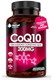 CoQ10 200 mg Ergänzung – CoEnzym Q10, 120 Vegane Q10 Kapseln Hochdosiert, 100% Reines, Natürliches, Hochwirksames, Fermentiertes Ubichinon, im Vereinigten Königreich Hergestelltes Ubichinol