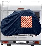 BERGER Super Fahrradschutzhülle Heck mit Tasche 300D Bikecover Fahrradhaube wasserabweisend - Fahrradabdeckung für 2 Fahrräder - Fahrradschutzhülle Wohnmobil