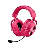 Logitech G PRO X 2 LIGHTSPEED Wireless Gaming Headset, abnehmbares Boom-Mic, 50-mm-Graphen-Treiber, DTS:X-Kopfhörer 2.0–7.1 Surround, Bluetooth/USB/3,5 mm Aux, PC, PS5, PS4 - Magenta