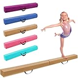 LeapBeast Schwebebalken für Zuhause, Training Klappbarer Schwebebalken mit Rutschfestem Boden und Tragetasche, Balance Fitness Ausrüstung für Kinder Training Turnen Übung (Braun, 240.0 Zentimeter)