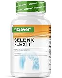 Gelenk Flexit - 180 Kapseln - Premium: Hochdosiert mit Glucosamin + MSM + Weihrauch Extrakt (85% Boswelliasäure) + Chondroitin + Curcuma Extrakt + Quercetin + L-Methionin + Bromelain + Vitamin C