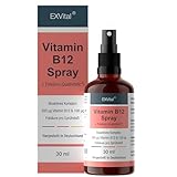 Vitamin B12 Spray, 500µg Vitamin B12 + 100µg Folsäure pro Sprühstoß, bioaktive Quatrefolic® Folsäure, laborgeprüft und hergestellt in DE, 100% vegan & für die vegane Lebensweise