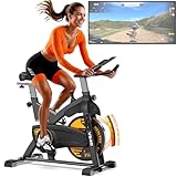 VOWVIT Heimtrainer Fahrrad mit Magnetischem Widerstand: Leises Ergometer Heimtrainer mit LCD-Monitor & Smart Bluetooth Indoor Fitnessbike mit Verstellbarem Sitz Stabiler H-Rahmen, Bis 160KG Belastbar