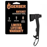 Gerber Schlüsselanhänger, Hatchet, Schlüsselanhänger-Tool mit Verpackungsöffner, Flachschlitzschraubendreher und Flaschenöffner, Länge: 6,6 cm, Gewicht: 20 g, Edelstahl, Schwarz, 1074042