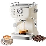 Kaffeemaschine, 1.5L Multifunktionale Milchaufschäumer Espresso Kaffeemaschinen 20 Bar Druckpumpe, Italienische Halbautomatische Haushalt Kaffee-Dampfaufschäumer Für Kaffeebar, Schule, Kanto