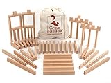 CreaBLOCKS Holzbausteine Ergänzungspaket Flache Quader (114 unbehandelte Bauklötze) (im Baumwollbeutel) Made in Germany