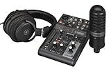 Yamaha AG03MK2 Black Live Streaming Kit mit Mixer/USB-Schnittstelle, Kondensatormikrofon, Kopfhörer und Mikrofonkabel