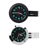 MEGYAD 2 Stück 22-25mm Motorrad Fahrrad Uhr: Glow Lenker Uhr mit Oxidationsbeständigkeit Legierung für Versiegelt Wasserdicht, Schwarz Fahrradzubehör Watch für Nachts Unterwegs Radfahren Student