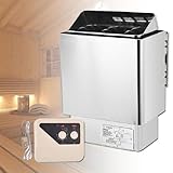 Electirc Sauna Heizkörper Edelstahl Saunaheizung Trocken im Dampfbad Sauna 3H Timer inkl. Sauna-Set mit externen Controller, Saunabad Sauna Zimmer (4.5KW)