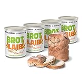 ration1 Roggen-Mischbrot 4 x 350g, Dosenbrot 10 Jahre haltbar, abgepacktes haltbares Brot in der Dose, vegan & laktosefrei, öffnen & genießen, als Camping Zubehör, für Outdoor oder Notfall Ausrüstung