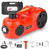 VOBOR Elektrischer Wagenheber, 5T Wagenheber Elektrisch 12V mit Tire Inflationspumpe & LED-Licht, 15-45 cm Wagenheber Hydraulisch für Auto, SUV, MPV & Van