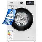 Bomann® Waschmaschine 8kg mit max. 1400 U/min - effizienter, leiser und langlebiger Invertermotor, Waschmaschine mit 15 Waschprogrammen und Endzweitvorwahl, Washing Machine mit Dampffunktion - WA 7185