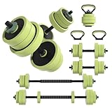 Verstellbares Hantelset 25/45/29.5 kg, EOAT 4 in 1 Kurzhanteln Set, Verwendet als Kugelhantel, Langhantel, Kurzhantel & Liegestützständer, Eisen Sandfrei Gewichtsset mit Verbinder für Home Gym