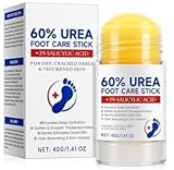 2 Flaschen Urea Creme 60 prozent, 40g Hydrating and Anti-Cracking Foot Cream, Fußreparaturcreme für Sehr Trockene, raue und Rissige Haut, Fusscreme Mit Urea Mit Blaues Fußpeeling-Tool